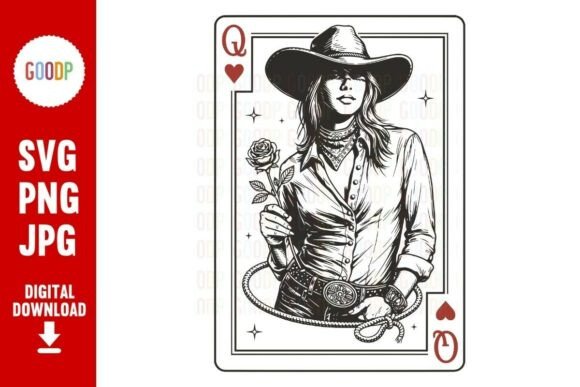 Download Cowgirl Queen of Hearts Playing Card PNG - Queen of hearts Collection