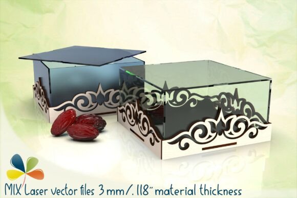 Download Laser Cut Large Square Box for Dates - Square Collection