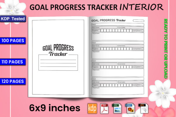Download Goal Progress Tracker Log Book | KDP Int - Goal progress tracker Collection