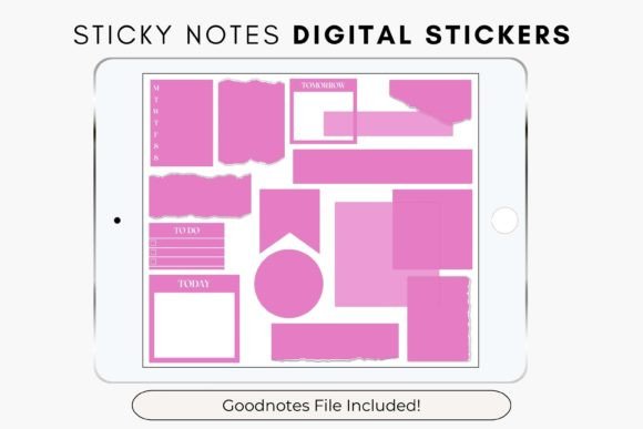 Download Fuchsia Digital Sticky Notes - Premium Bundle