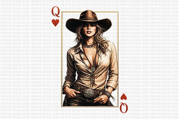 Download Queen of Hearts Cowgirl PNG Art - Queen of hearts Collection