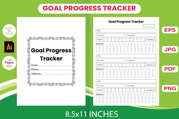 Download Goal Progress Tracker | KDP Interior - Goal progress tracker Collection