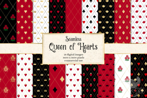 Download Queen of Hearts Digital Paper - Queen of hearts Collection