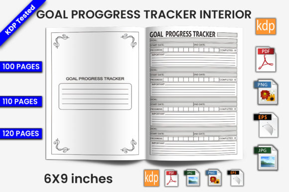 Download Goal Progress Tracker Log Book | KDP Int - Premium Bundle