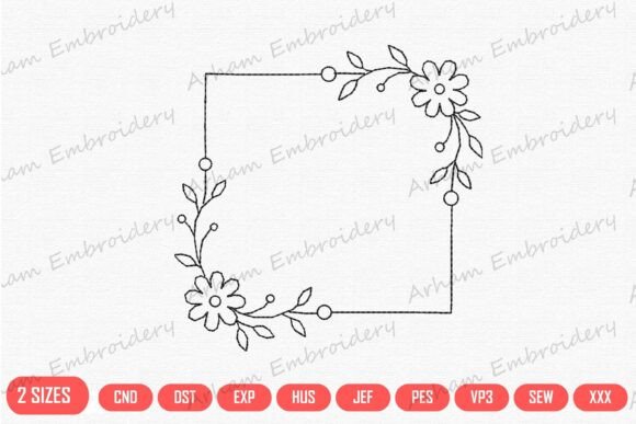 Download Elegant Monogram Floral Square Frame - Square Collection