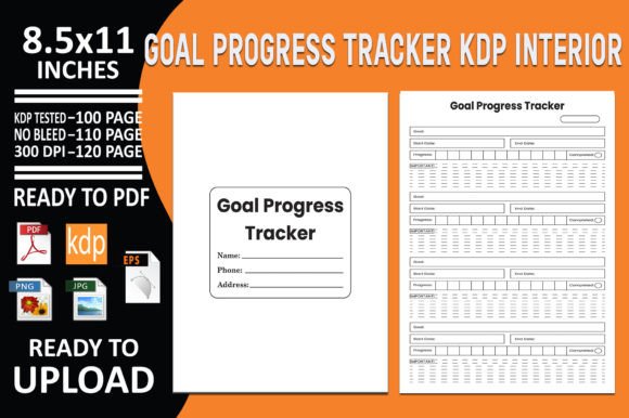 Download Goal Progress Tracker | KDP Interior - Goal progress tracker Collection