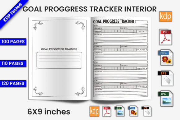 Download Goal Progress Tracker Log Book | KDP Int - Premium Bundle
