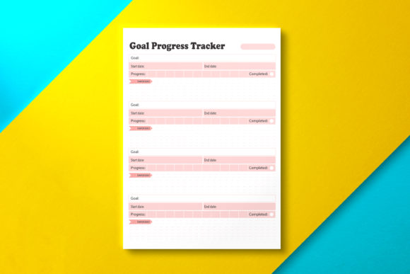 Download Goal Progress Tracker, Pink KDP Interior - Goal progress tracker Collection